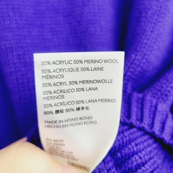 Anthropologie | Maeve Purple Kiara Textured Bobble Sleeve Mock Neck Sweater - Picture 9 of 9